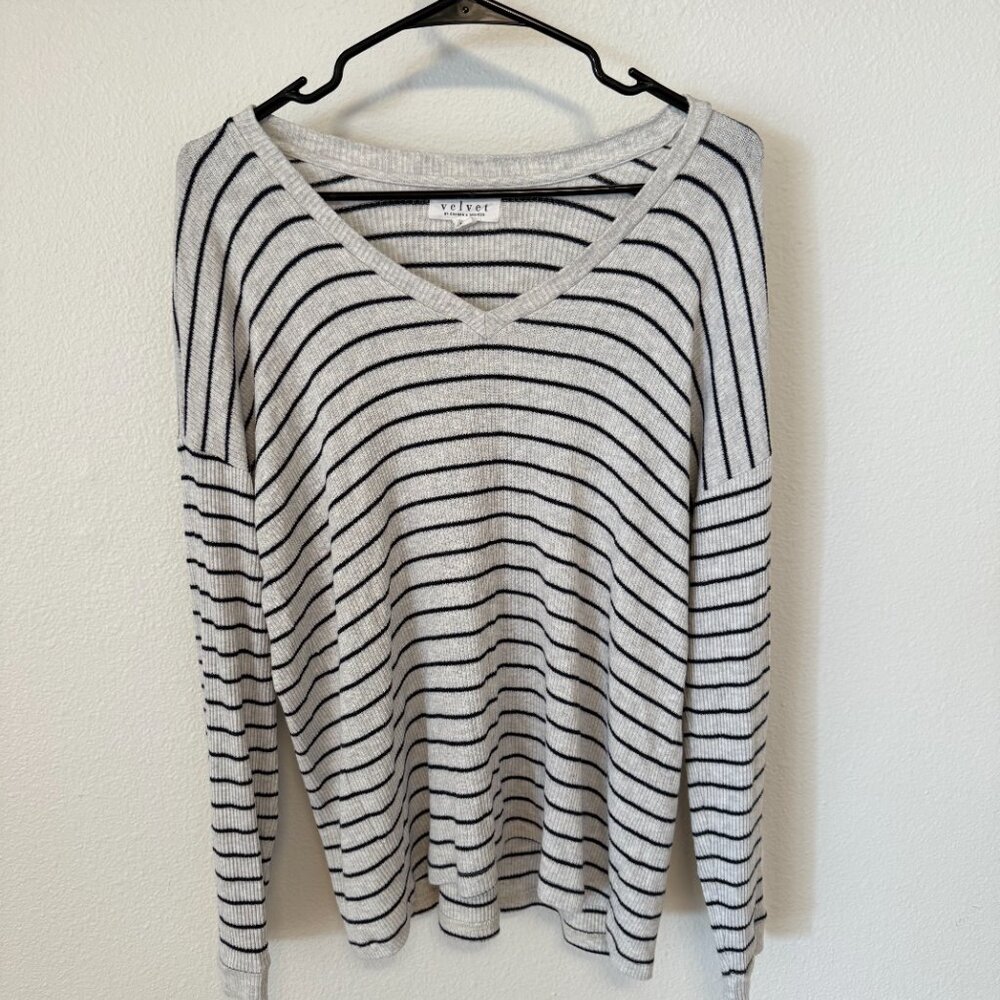 Velvet By Graham and Spencer light weight striped sweater